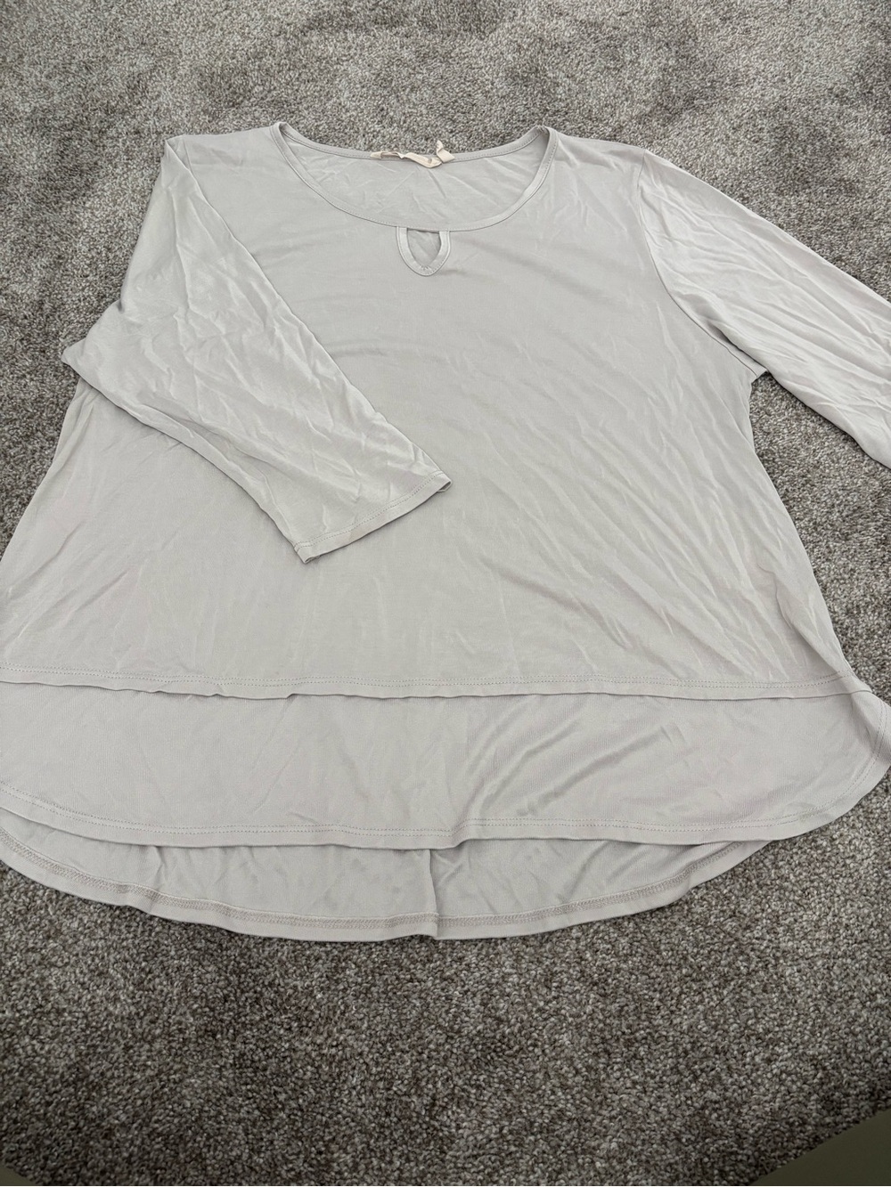 Soft Surroundings Light Gray Women's Layered Long-Sleeve Top